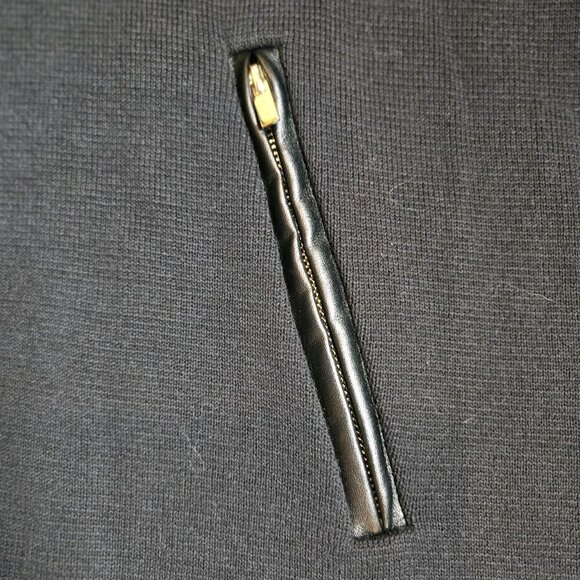 Charter Club Cardigan Sweater M Black Cotton Open Front Non-Leather Trim Pockets - Picture 9 of 9